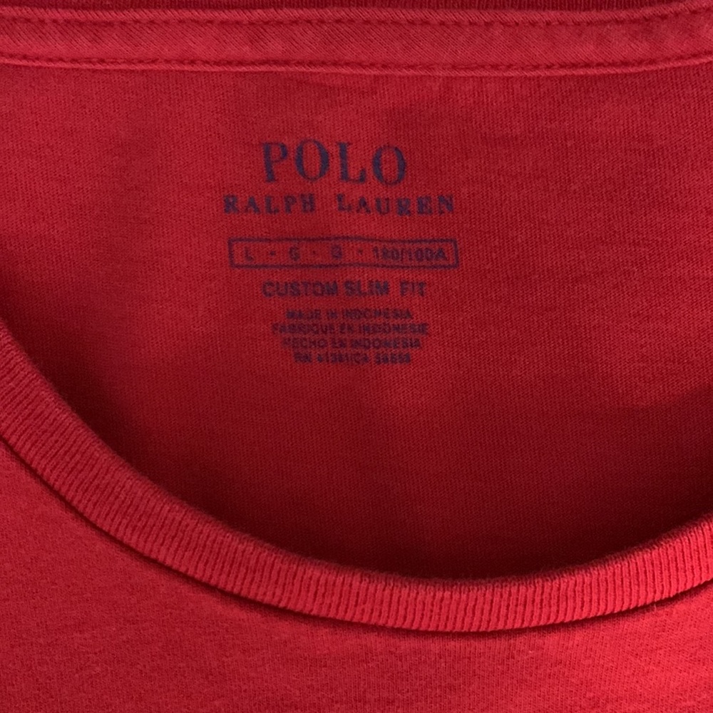 👕🟥 Men’s POLO Crewneck T-shirt - Short Sleeve - Size L - Custom Slim Fit - Picture 3 of 6